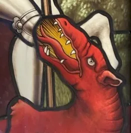 detail dragon vitrail chapelle felzine