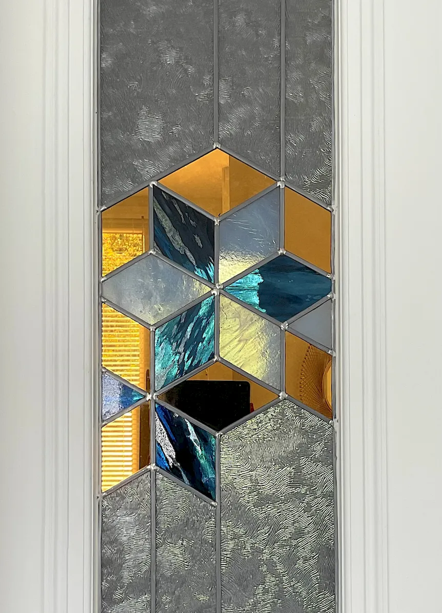 detail vitrail miroir contemporain atelier felzine