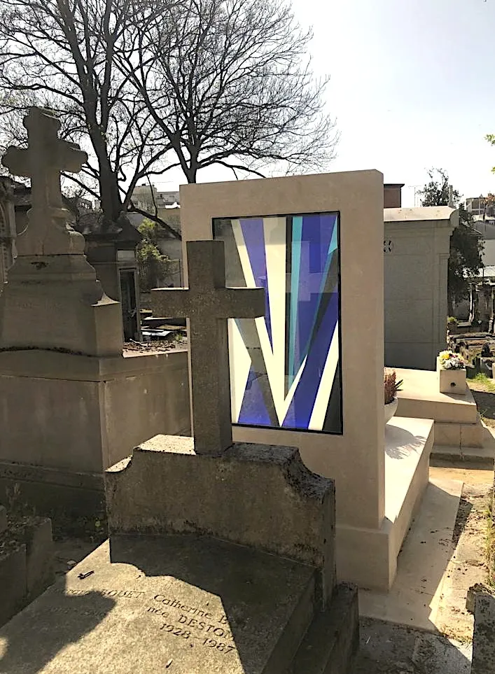 vitrail pierre tombale cimetiere lachaise felzine